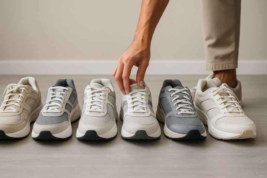 Dr. Jason Pirozzolo explaining the importance of proper footwear for orthopedic health